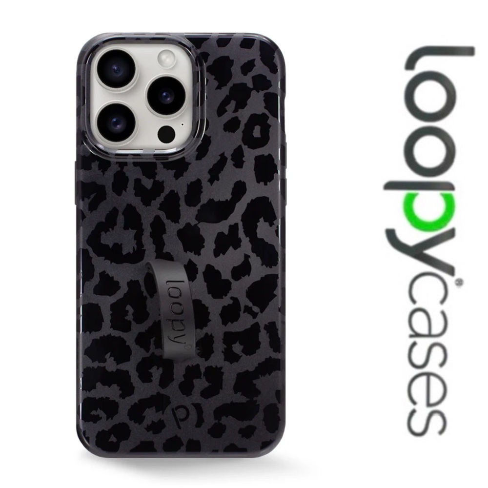 Loopy Case | Black "Midnight Leopard" Case NO LOOP | Size iphone 12 Original